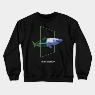 Shark Swims through a Warp Portal in our Dimension Crewneck Sweatshirt